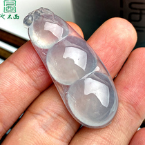 Green bean pendant Jade fudou natural jade pendant necklace jade pendants men and women ice jade mosaic live broadcast
