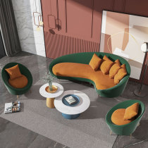 Beauty Salon Sofa Relax Area Reception Light Lavish Small Family Office Net Red Money Casual Creative Arc Small Sofa