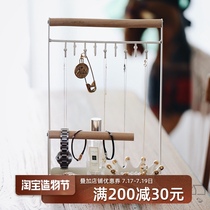 Fan home Hanging necklace Earrings storage shelf Womens home bracelet jewelry Jewelry display rack Hanging rack creative