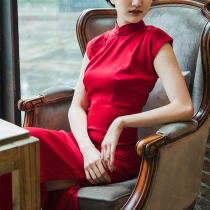 Retro Dark-tattoo Red Bride Traditional Red Bride Red Curriculum in China Red