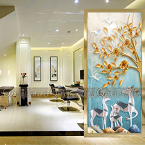 Decorative background wall three-dimensional art glass partition screen porch cabinet ceiling sliding door frosted tempered craftsmanship Elk