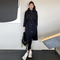 Wind clothes Girl 2022 New spring and autumn Lions Long style Loose Fashion Korean Version Coat Woman Little Subsenior Sensation
