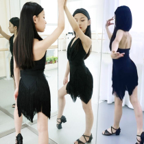 Latin dance dress Daughter Summer dew Back to practice Lesser Son Sleeveless Net Red Streaming Suskirt Performance Contest Dancing Skirt