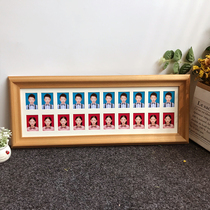Childrens 2-inch ID photo frame Solid Wood set up a treasure one-year-old growth record commemorative photo frame one-inch photo