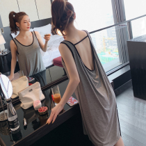 Modale sleeveless back sexy sleeping dress Summer thin strip Sling Temptation Beauty Back Net Red Vest Sleepwear Woman Spring Autumn