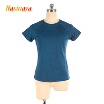 Forno custom childrens adult figure skating clothes training clothes top T-shirt short-sleeved skating yarn 4 colors