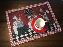 American Countryside European-style Retro Mediterranean Ins Style Dining Mat Table Cloth Student Table Mat 33 * 47 Happy Fat Chefs