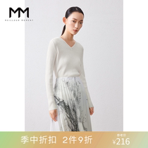 Mall Same-style Lemon MM Autumn New Ice Silk Asayness V Lead Long Sleeves Brief Hitch Knitwear 5B8132241