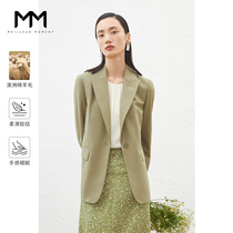Mall Tongan MM Lemon 2022 Spring New Army Green Wool Commute Temperament Suit Jacket Woman 5D2110571