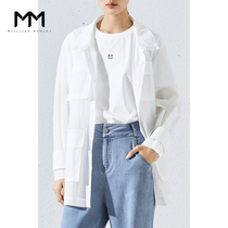 MM Mai Meng 21 years of summer new white tooling wind design sense niche coat female summer thin section 5B4211501