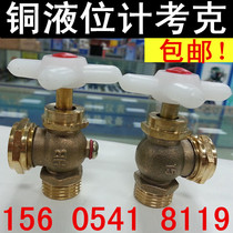 Brass water level meter Level meter Cork boiler glass tube level meter Ф15 Ф20 plug level meter valve