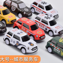 Childrens alloy iron back toy car police car school bus fire truck model cram school kindergarten gift gift