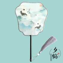 Ancient wind group fan translucent long handle Palace fan dance fan Hanfu photography accessories Chinese style gift court fan