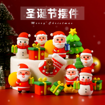 Christmas Cake Decoration Swing Piece Soft Glue Three-dimensional Santa Snowman Gift Package Christmas Tree Plugin Festival Accessories