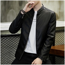 Spring and autumn cowhide leather clothing men slim trend Joker leather jacket men handsome young men handsome coat cs