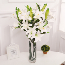 Simulation hand feeling perfume lily eternal fake floral living room dining table decoration floor vase decoration bouquet set