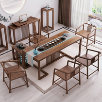 Balcony home Kung Fu Tea Tea Tea Table solid wood tea table modern simple new Chinese tea tea table and chair combination