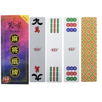 Laughing in Mahjong Solitaire 144 Long-thick Cards Mahjong Silent Portable Red Caps