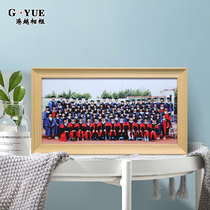 Solid Wood graduation photo frame customized collective meeting Photo Commemorative Group Photo Large photo hanging wall slender frame table