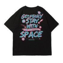 KAHO pop brand letters graffiti printing short-sleeved T-shirt men and women ins street hip-hop loose half-sleeve couple T-shirt
