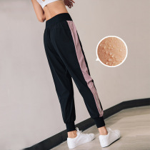 New burst sweat pants womens loose thin leg fitness pants Running sportswear sweat pants fat burning large size high waist sweat pants