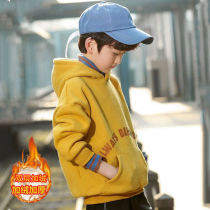 Boy fitted with velvet clothing mens hat autumn winter clothing new children warm blouses CUHK Tong thickened jacket foreign air