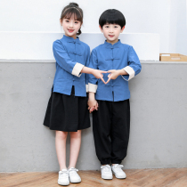 Male and female childrens New Years Day performance Childrens Tang costume Han clothes National Wind Performance Service 54 Youth Kindergarten Garden Uniforms School Uniforms