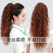 Wig female hair ponytail grab clip corn hot strap pear flower high ponytail fluffy natural long curly hair wig tail