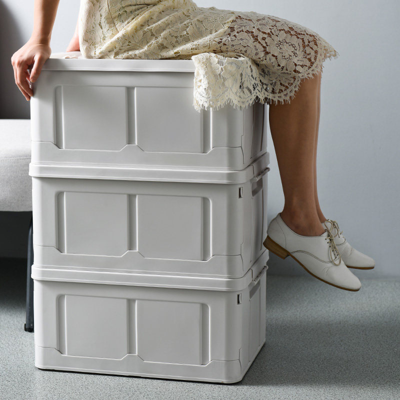 Foldable storage box plastic student dormitory snack toy storage box oversized clothes finishing box storage box
