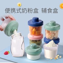 Baby milk powder box Auxiliary food portable out baby packing storage tank Small rice flour sealed moisture-proof milk powder grid