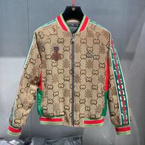 Men 23 Winter new European station Chauding Eurogoods Collar Down Clothing Fashion Printed Embroidered White Duck Suede Jacket