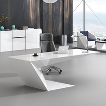  Paint boss desk Simple modern shaped high-end light luxury female designer president desk Medical beauty consulting desk