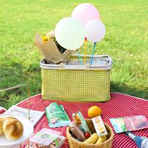 Imon department picnic basket outdoor picnic tool Network Red Spring Fast Food Insurance Package Large capacity folding shopping basket