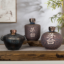 Jingdezhen ceramic antique wine bottle 5 kg 10 kg vintage Maotai sealed wine tank wine jar Home liquor wine jar