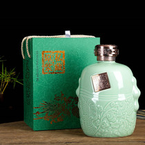 Jingdezhen ceramic wine jar 3 catty 5 catty wine jar Wine bottle white empty wine bottle sealed wine jug wine jar