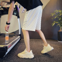 Ice-wire shorts men summer senior lax tube with pentate pants trend sports breathable casual pants thin