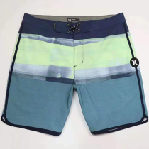Foreign trade summer leisure beach pants mens five-point fitness sports can be used for large size elastic swimming trunks quick dry rush wave