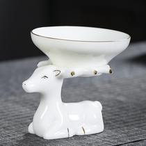 Sheep Jade white porcelain tea leak tea filter tea filter tea filter ceramic filter net kung fu tea accessories