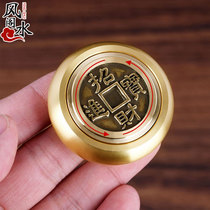 Feng Shui pavilion copper transfer money hand pieces rosewood decompression text play spin money to make money to bring the pieces lucky into treasure with you