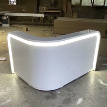 Beauty salon cashier Simple modern corner clothing Barber shop training company front desk reception desk Bar bar with lights