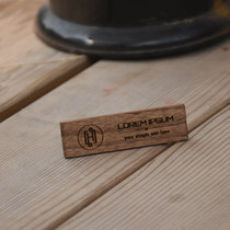 Solid Wood Badge custom magnetic pin type employee logo printing high-end work card number plate custom sign plate