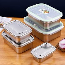 304 stainless steel fresh-keeping box with lid rectangular sealed lunch box refrigerated refrigerator special fruit box Commercial