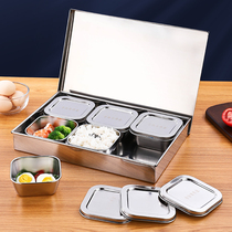 Stainless steel 304 school canteen dish sample box set with cover Hotel food food sampling box Kindergarten