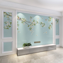 New Chinese TV background wall wallpaper 8D flowers and birds modern minimalist wall cloth stereo 3d wallpaper film and television Wall mural