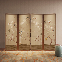 New Chinese screen partition Entrance Living room decoration simple mobile folding bedroom tea room Office occlusion folding screen