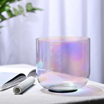 Transparent Crystal Bowl Colorful Aurora Music Bowl Playing Bowl Musical Bowl Musical 7 Tones 8-14 Inch Yoga Crystal Bowl