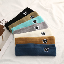 Short hair blue hair band female summer out sports summer thin running sweat absorption wool headband stretch knitted headband