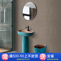 Light and luxurious toilet upright post basin Large metal glazed art washbasin upright washbasin for small family type wash basin