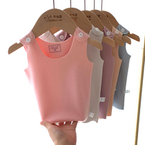 Boneless and non-marking fever De velvet autumn and winter baby vest plus velvet warm inside wearing close-fitting Belly Belly baby vest
