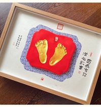 Hand and foot prints clay painting custom baby souvenirs year old newborn baby children hand and foot prints fetal hair full moon 100 days gift